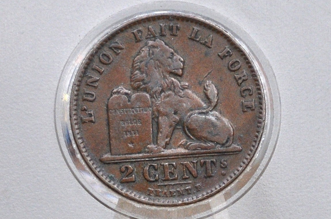 1911 Belgium 2 Centimes - XF Condition  - Leopold II - Dutch Text - 1911 Belgium 2 Cents, Incredible Coin for a collection