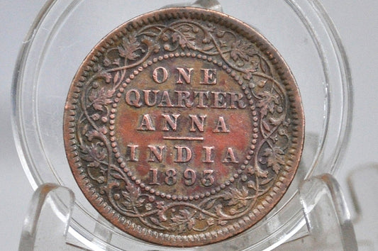 India 1/4 Anna 1893 - Great Condition - 1893 India Quarter Anna - British India One Quarter Anna, Great Coin