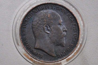 1903 Farthing Great Britain - AU, Beautiful Coin - UK Farthing 1903 - Bronze