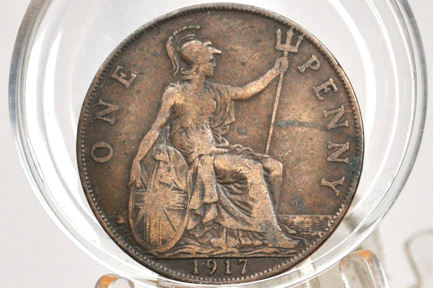 1917 Great Britain One Penny - Choose by Grade / Coin - UK Penny 1917 - Rare Find in this condition