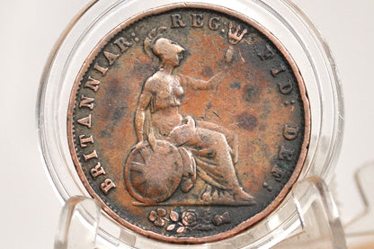 1853 Great Britain Halfpenny - F/VF Details - UK 1/2 Penny 1853 - Bronze, Queen Victoria
