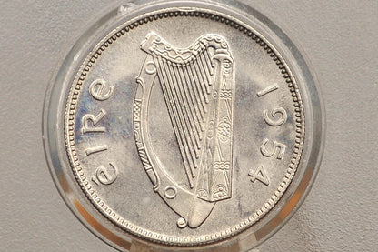 1954 Irish Shilling Coin - Gem Uncirculated - Vintage Irish Coin Ireland 1954 Shilling - Bull Design