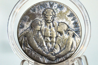 Vatican 1975 Holy Year Jubilee Medallion - Catholic Medal Pendant of Rome of Pope John Paul II - Vatican State Medal 1975 Unification of Christian Churches