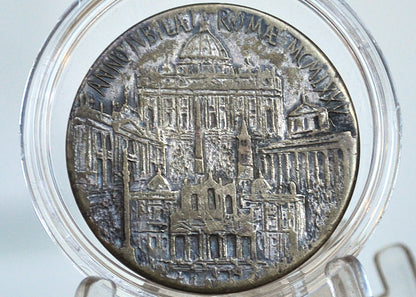 Vatican 1975 Holy Year Jubilee Medallion - Catholic Medal Pendant of Rome of Pope John Paul II - Vatican State Medal 1975 Unification of Christian Churches