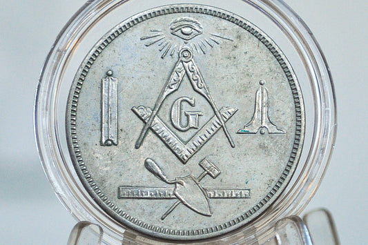 Free Mason Amesbury, Mass Building Fund Drive - Masonic Fundraiser Building Drive Token - A.F. & A.M. Ancient Free and Accepted Masons 1969-1972
