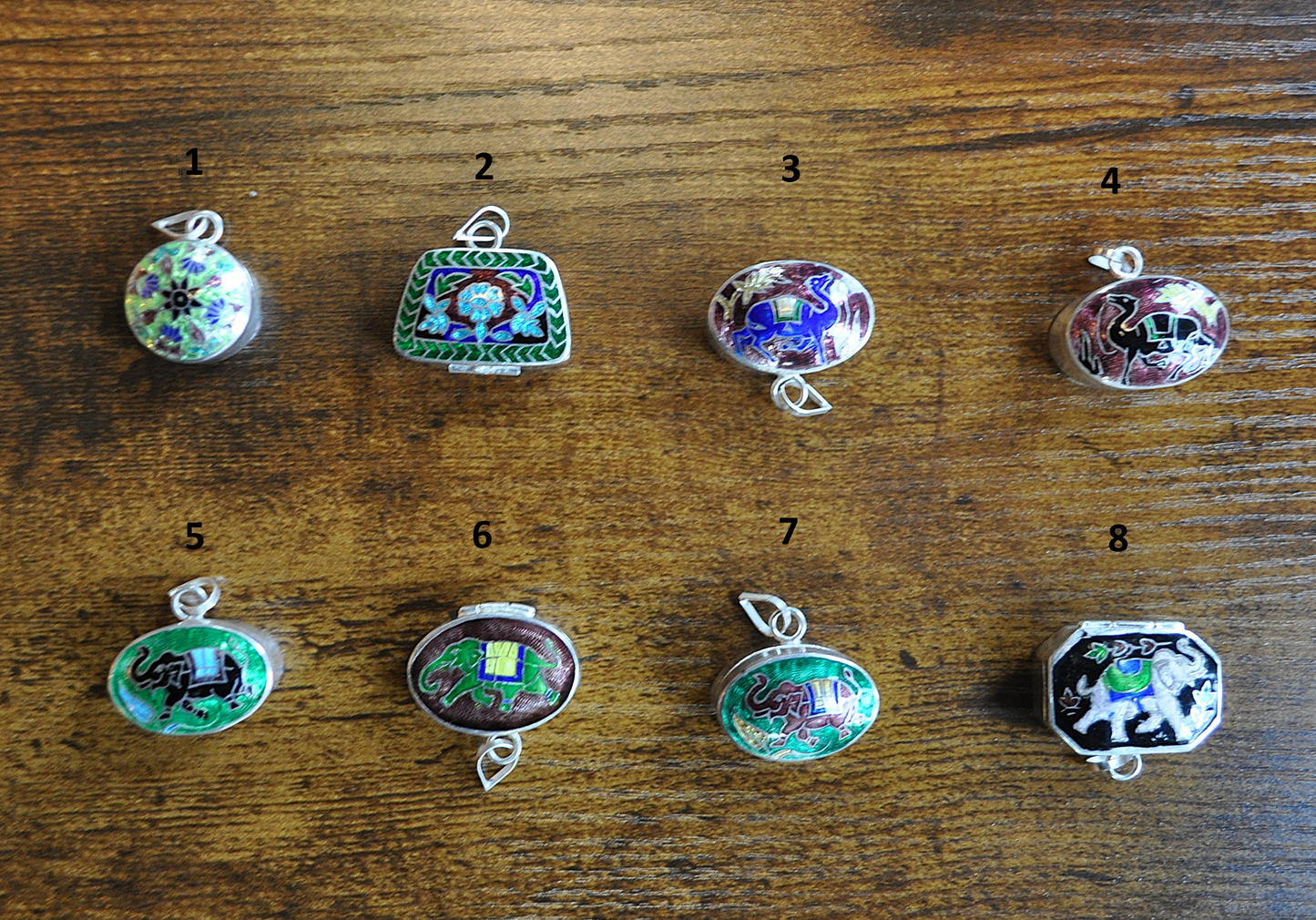 Sterling Silver Vintage Pill Box - Handmade Enamel Sterling Silver Trinket Box From India - Vintage Indian Snuff/Pill Decorative Storage Container