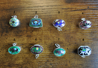 Sterling Silver Vintage Pill Box - Handmade Enamel Sterling Silver Trinket Box From India - Vintage Indian Snuff/Pill Decorative Storage Container