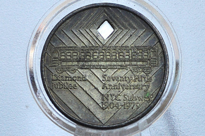 N.Y.C. Diamond Jubilee 75th Anniversary Metro Token - 1979 New York Subway Diamond Jubilee Anniversary Token