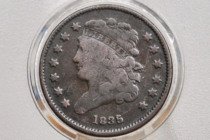 1835 Half Cent - VG+ - Classic Head Half Cent - 1835 Classic Head Cent - 1835 Half Penny