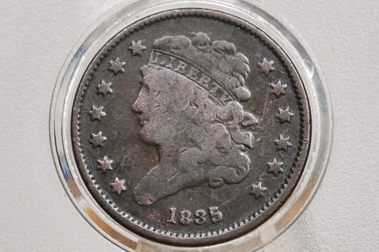 1835 Half Cent - VG+ - Classic Head Half Cent - 1835 Classic Head Cent - 1835 Half Penny
