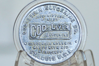 Cod Liver Glyrcerine *Signed by Esther E. Baldwin - Identification Token Signed by Esther E. Baldwin