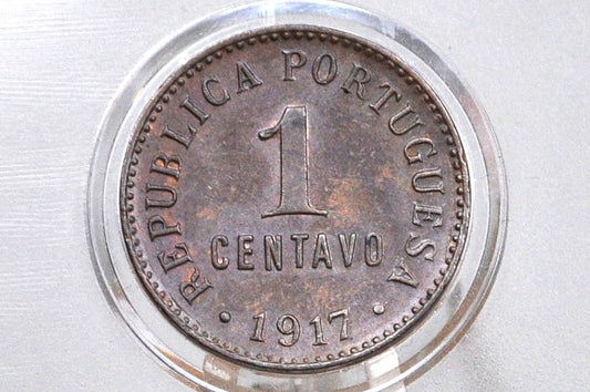 1917 Portuguese 1 Escudo Portugal - Uncirculated - Republica Portugesa One Escudo 1917 - Lowest Mintage Year -