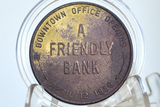 Detroit, Michigan Wabeek State Park Bank Opening Commemorative Token - A Friendly Bank 1939 Opening Event of Detroit