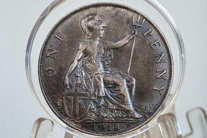 1918 Great Britain One Penny - Choose by Grade / Coin - UK Penny 1918 - Higher Grades!