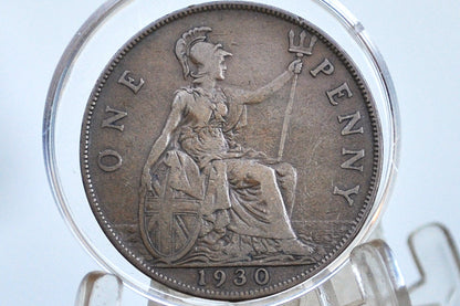 1930 Great Britain One Penny - Choose by Grade / Coin - UK Large Penny 1930 - Higher Grade Coins