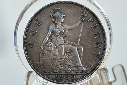 1930 Great Britain One Penny - Choose by Grade / Coin - UK Large Penny 1930 - Higher Grade Coins