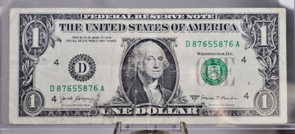 2017A 1 Dollar Federal Reserve Note - Cleveland Issue - Fancy Radar Serial Number - 2017 A One Dollar Rare Serial Number Note - Fr.3006-D