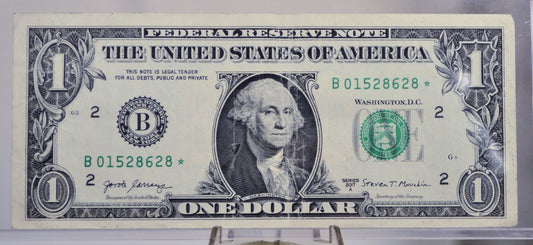 2017A 1 Dollar Federal Reserve Star Note - Extremely Fine (XF) - New York (B) Issue - 2017-A One Dollar Star Note - Fr.3006-B*