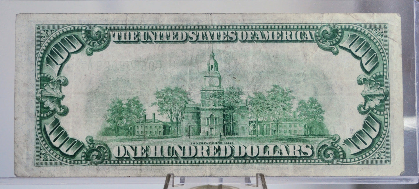 1934 100 Dollar Federal Reserve Note - Dark Green Seal - Philadelphia (C) Issue - 1934 One Hundred Dollar Philadelphia Note - Fr.2152a-C