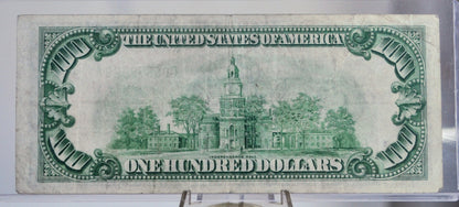1934 100 Dollar Federal Reserve Note - Dark Green Seal - Philadelphia (C) Issue - 1934 One Hundred Dollar Philadelphia Note - Fr.2152a-C