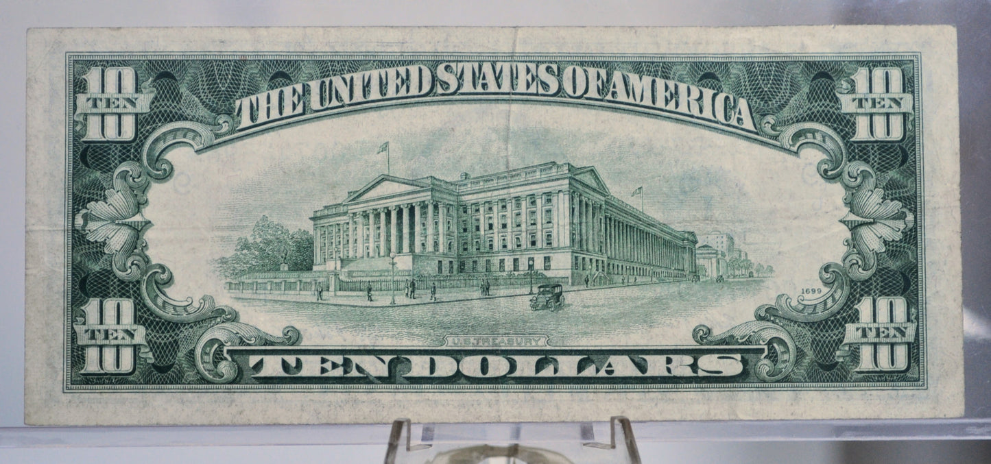 1950-B Federal Reserve 10 Dollar Star Note - Minneapolis (I) Issue - Low Serial Number - 1950B Ten Dollar Green Seal Star Note - Fr#2012-I*