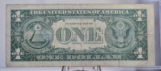 1957 Silver Certificate 1 Dollar Note - Very Fine (VF) - Fancy Trinary Serial Number - 1957 One Dollar Blue Seal Banknote - Fr#1619