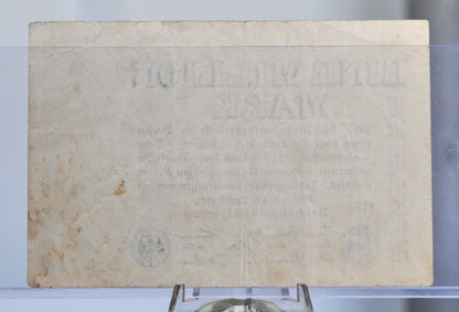 1923 Germany 1 Million Mark Note - Reichsbanknote - No Serial Number - Star Watermark - 1923 German One Million Marks Inflation Note- P#102a