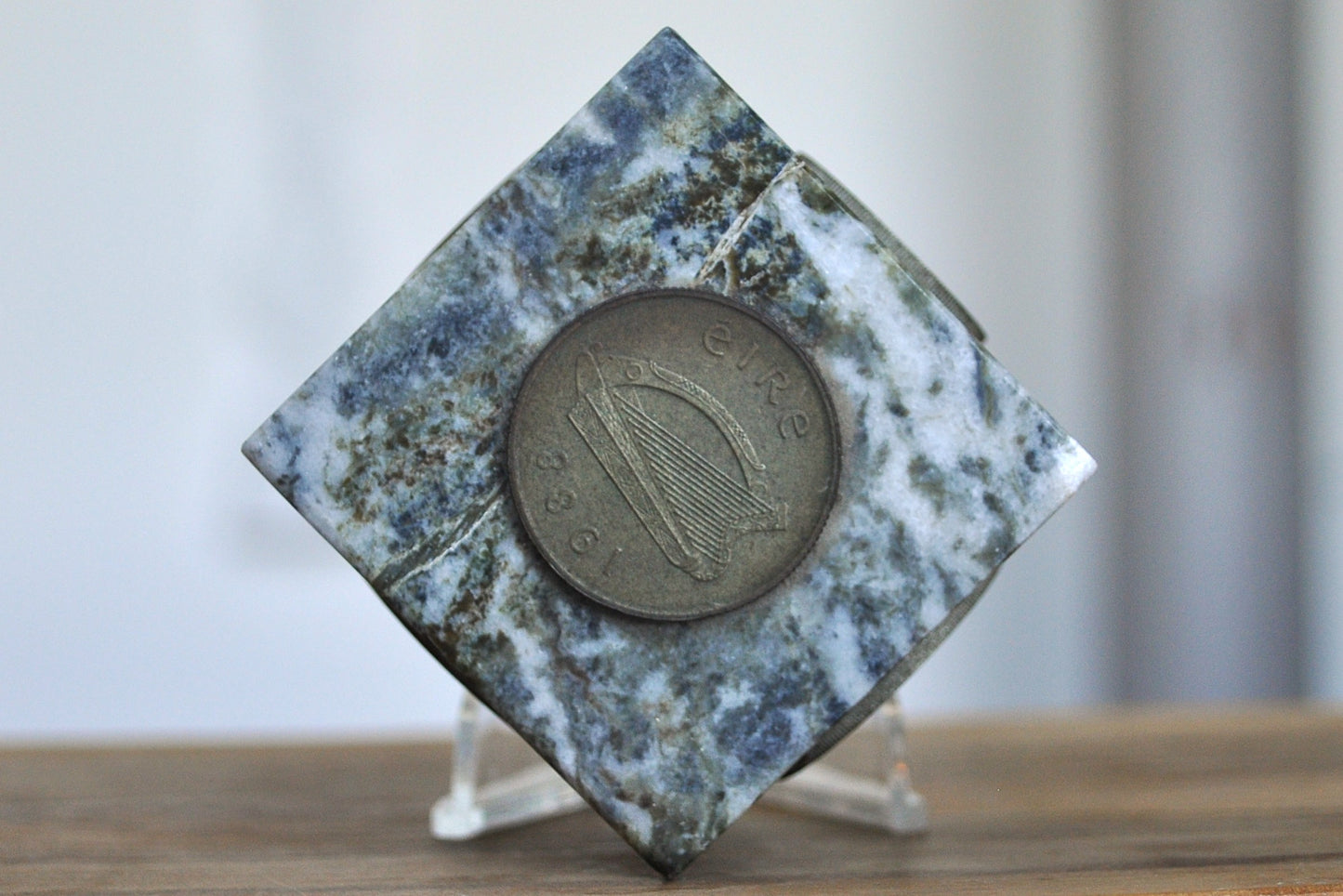 Unique J.C. Walsh & Sons Marble Cube Decorative Coin Paperweight - Made in Rathfarnham, Dublin, Ireland - J.C Walsh & Sons Decorative Paperweight - Connemara Marble Paperweight