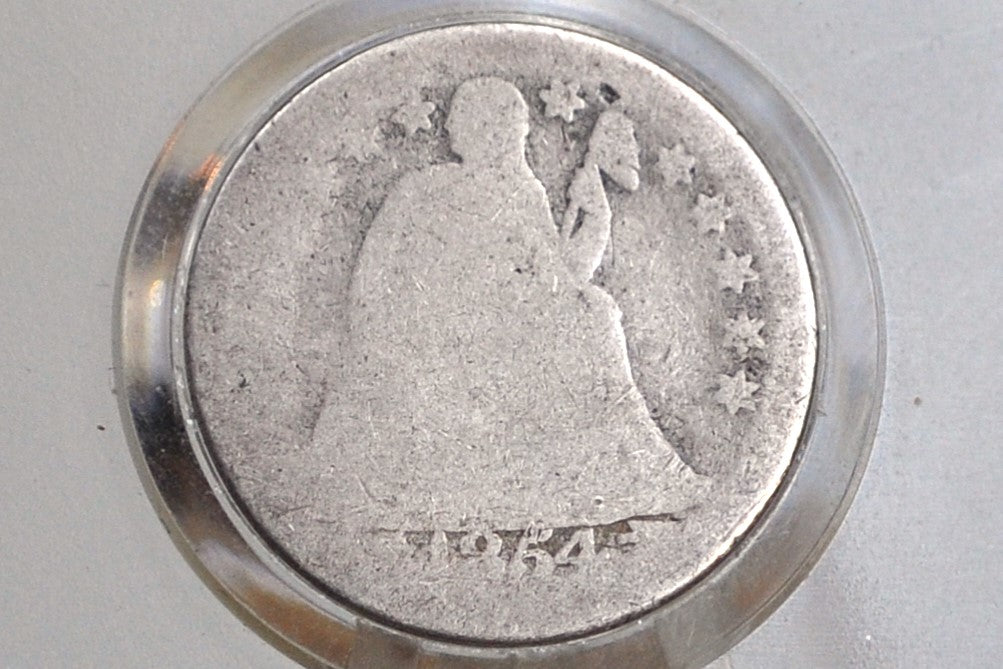 1854 Seated Liberty Dime - AG (About Good) - 1854 Silver Dime / 1854 Liberty Seated Dime With Arrows