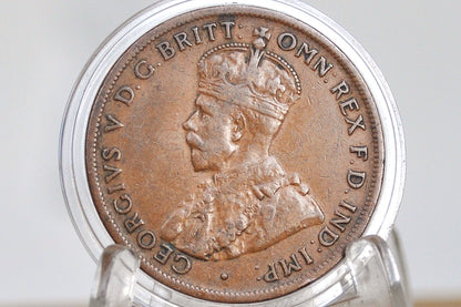 1924 Australian One Penny - Great Condition - King George - Australian One Cent 1924- Old Australia Coins