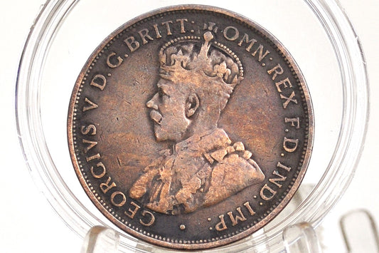 1912 Australian One Penny - Great Condition - King George - Australian One Cent 1912 - Old Australia Coins