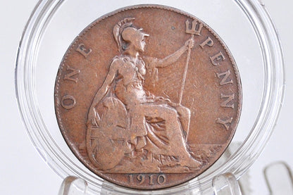 1910 Great Britain One Penny - Choose by Grade / Coin - UK Penny 1910 - Higher Grades