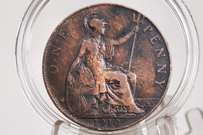 1910 Great Britain One Penny - Choose by Grade / Coin - UK Penny 1910 - Higher Grades