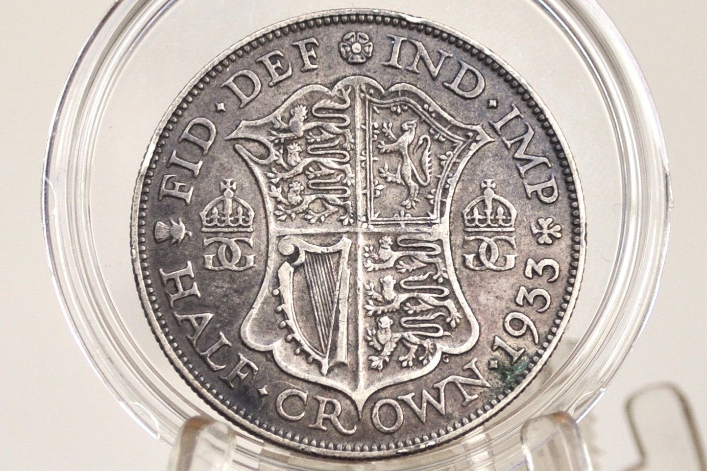 1933 Great Britain Half Crown - XF/AU - Silver 1/2 Crown 1933 United Kingdom HalfCrown Silver UK 1933 - Scarcer Date
