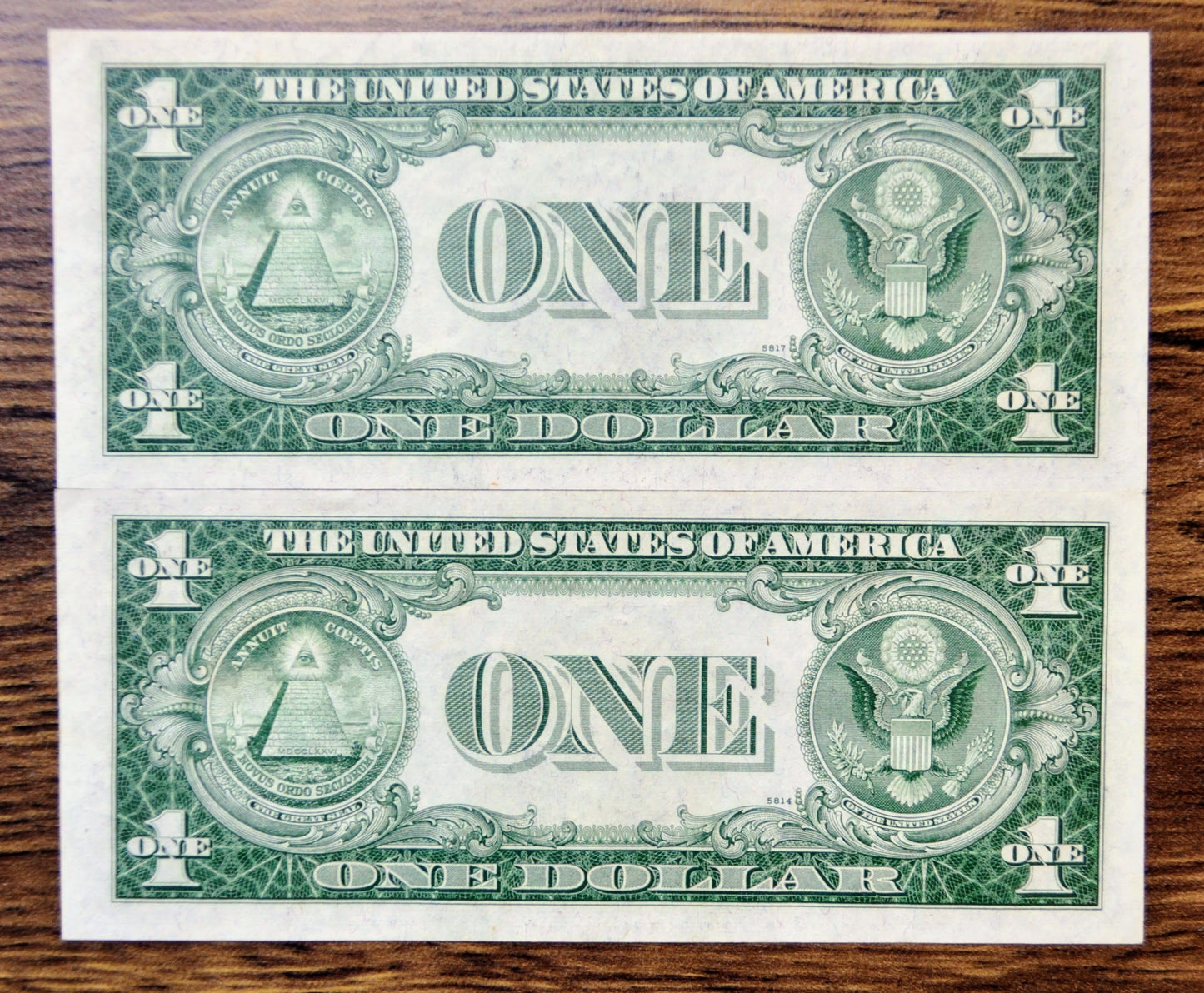 1935 E Silver Cert Consecutive Notes - Sequential Serial Number Pair - 1935E One Dollar Blue Seal Note - Fr#1614