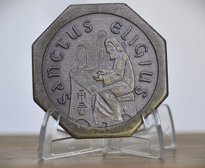 1960s St. Eligius Patron Saint of Numismatics Token - Saint. Eligius Religious Medal 1960s