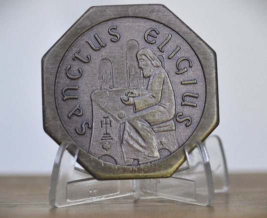 1960s St. Eligius Patron Saint of Numismatics Token - Saint. Eligius Religious Medal 1960s