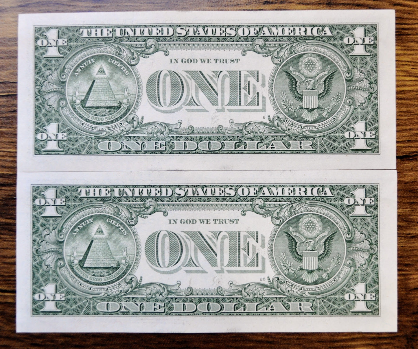 2021 1 Dollar Federal Reserve Notes - New York (B) Issue - Fancy Consecutive Serial Pair- 2021 One Dollar Sequential Serial Notes- Fr.3007-B