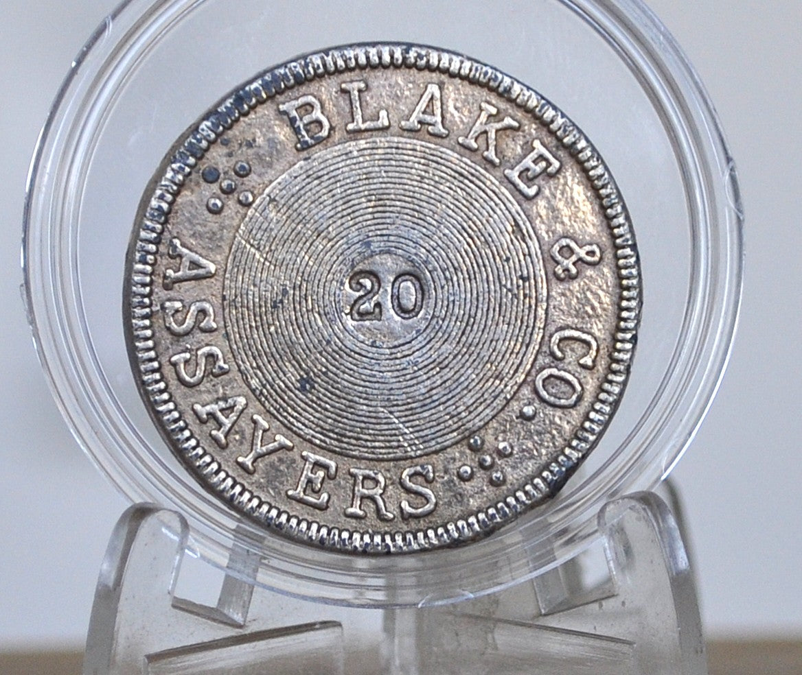 Blake & Co. Assayers 1855 Twenty Dollar Coin - 20 Dollar Coin California 1855 Token
