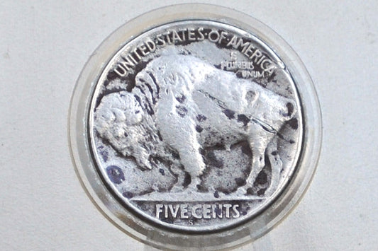 1918-S Buffalo Nickel - XF Details, Corrosion Spots - San Francisco Mint - Indian Head Nickel 1918S - Rare Date