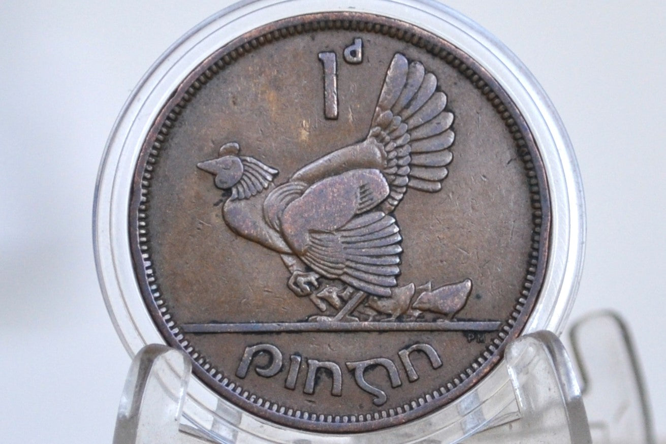 1940 Irish Penny - XF/AU Grade / Condition - Rare Date, Low Mintage - 1940 Penny Ireland