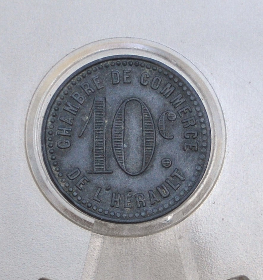 10 Centimes WW1 Emergency Coinage ND Herault Department - Ten Centimes France Coinage Emergency No Date