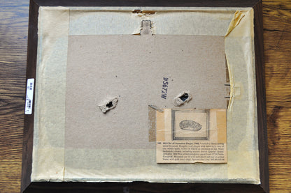 Antique 1968 Old City of Jerusalem Plaque - Pre-1948 Depiction - Ancient Jewish Quarter - Red Velvet Framed