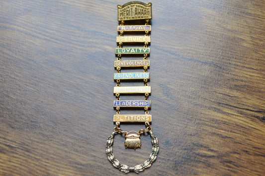 Vintage International Order of the Rainbow Attendance Merit Award Pin - International Order of the Rainbow Pin - Masonic Girls Youth Pin