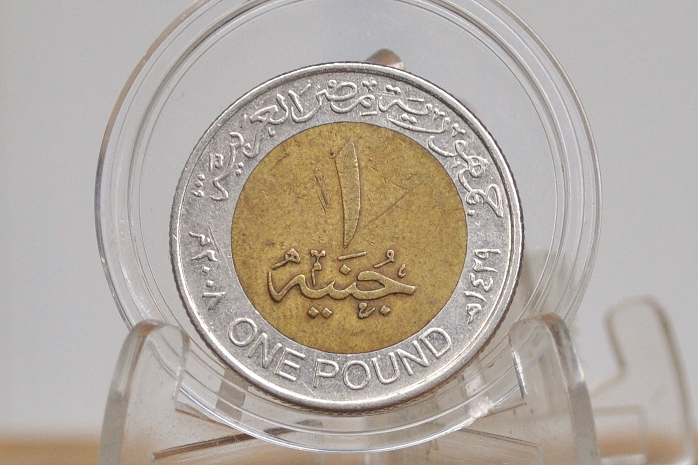 2008 Egyptian 1 Pound Coin - King Tutankhamen 1 Pound Coin - Arabic and English Coin