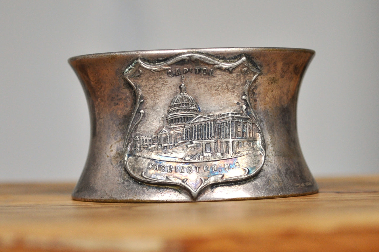 Antique K&C Co Quadruple Plate Washington DC Capitol Building Napkin Ring - K&C Washington DC Napkin Ring - Capitol Building Napkin Ring
