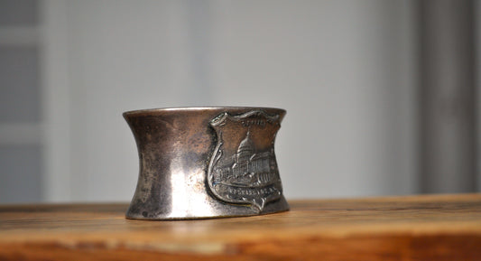 Antique K&C Co Quadruple Plate Washington DC Capitol Building Napkin Ring - K&C Washington DC Napkin Ring - Capitol Building Napkin Ring