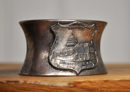 Antique K&C Co Quadruple Plate Washington DC Capitol Building Napkin Ring - K&C Washington DC Napkin Ring - Capitol Building Napkin Ring