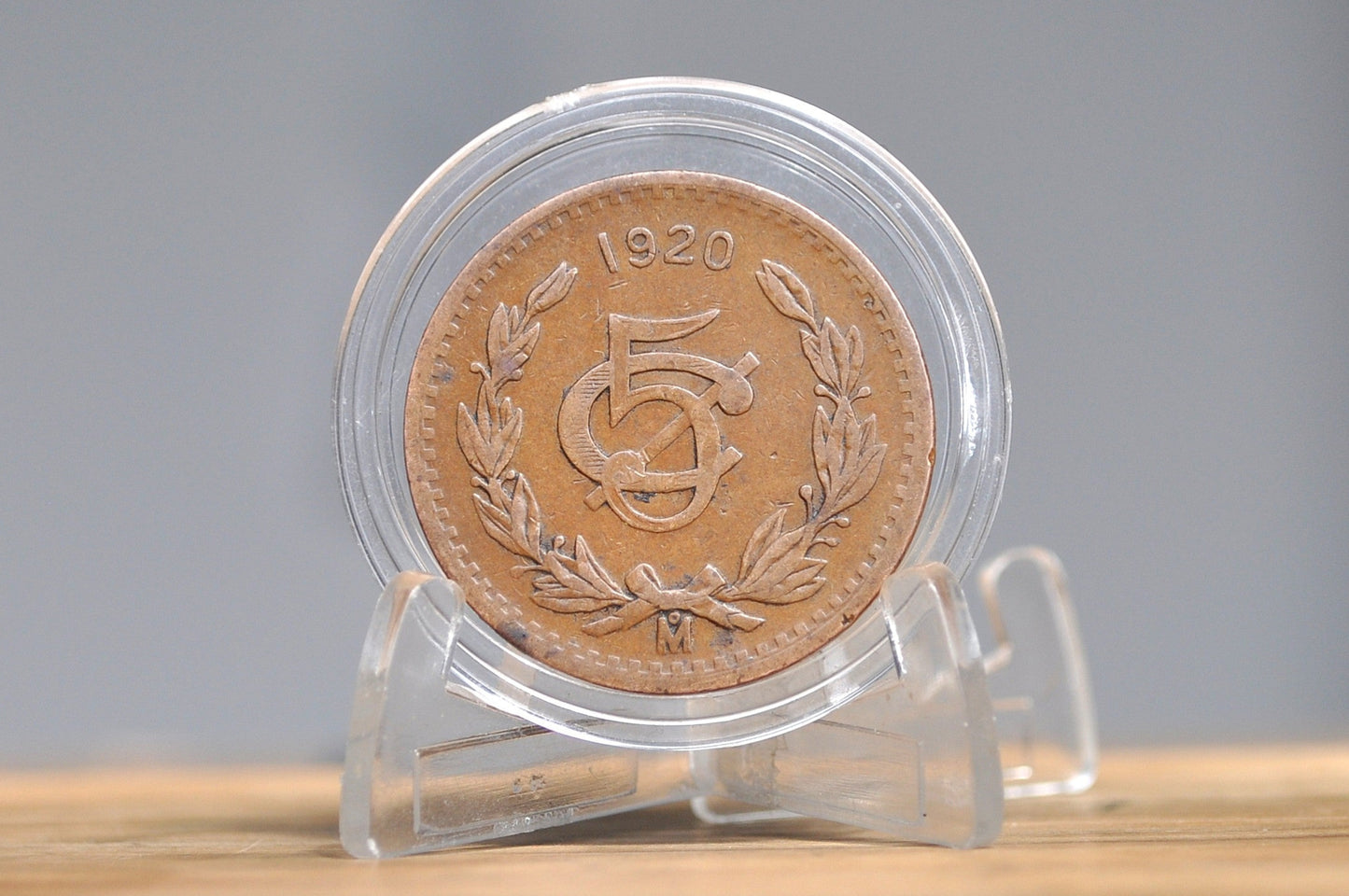 1920 Mexican 5 Centavos - Fine Condition - Mexico City Mint - Mexican Republic Coins -