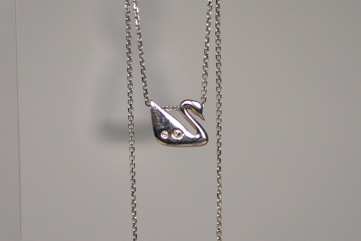 Stunning Swarovski Crystal Swan Necklace - 20 Inches - Silverplated Crystal Swan Necklace by Swarovski